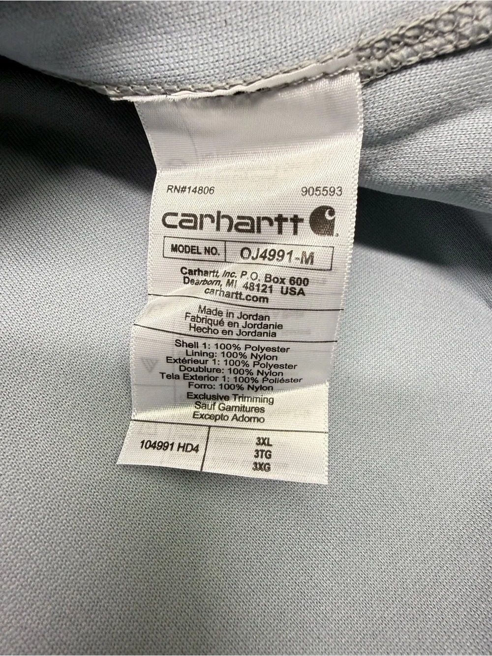 Carhartt  Fleece Pullover Sweatshirt OJ4991 Men’s Size 3XL Relaxed Fit blue NWT